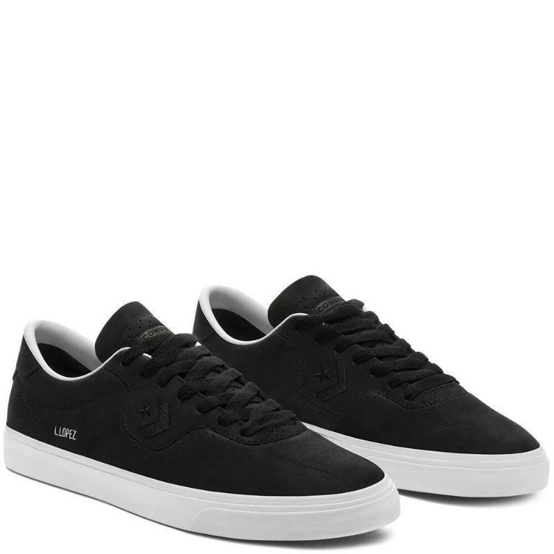 Jual Converse Cons Louie Lopez Pro Leather Low Top Black/Black/White