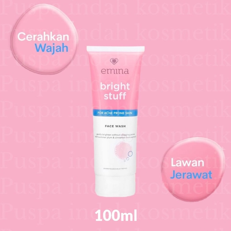 Jual EMINA BRIGHT STUFF FOR ACNE PRONE SKIN FACE WASH 100ml Shopee