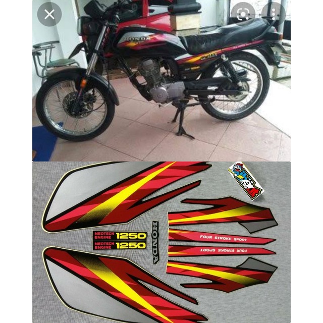 Jual STIKER STRIPING LIS STANDAR ORI HONDA GL MAX MERAH TAHUN 1997 1998 ...