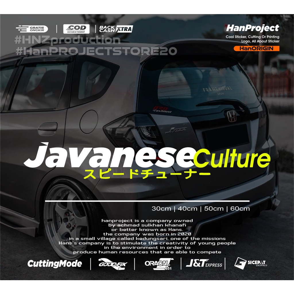 Jual STICKER KACA MOBIL JDM JAVANESECULTURE STICKER CUTTING RFLECTIVE Shopee Indonesia