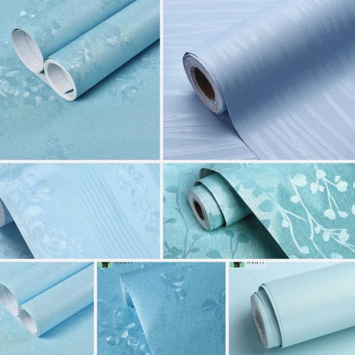 Jual Wallpaper Dinding Biru Polos Pastel Mewah Dekorasi Dinding Kamar Tidur Dan Ruang Tamu 0442