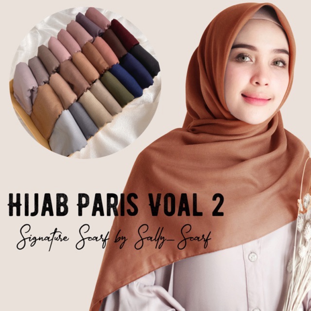 Jual Hijab Segi Empat Paris Voal Voal Basic Jilbab Square Shopee Indonesia