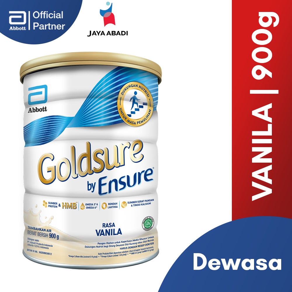 Jual GOLDSURE VANILA BY ENSURE 900 GR /JAYA ABADI | Shopee Indonesia