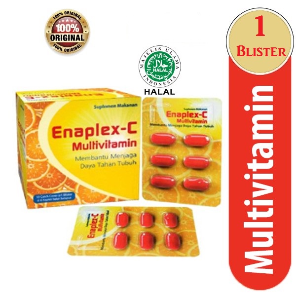 Jual Enaplex-C Vitamin C & B Kompleks / (Isi 1 Blister 6 Kapsul ...