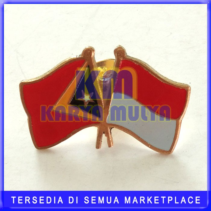 Jual Pin Bendera Persahabatan Indonesia Timor Leste Flag Pin KM Shopee Indonesia