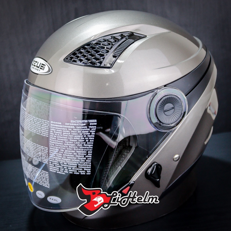 Jual HELM ZEUS ZS 610 SOLID DARK SILVER ZS610 HALF FACE HELMET