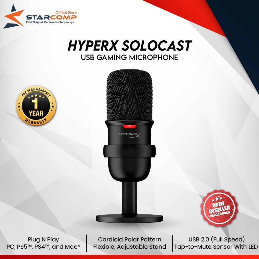 Jual HyperX SoloCast USB Gaming Microphone Solo Cast Hyper X Solocast ...