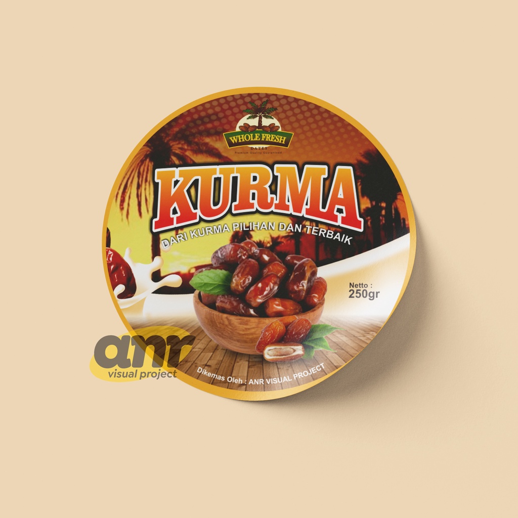 Jual Stiker Kurma Sticker Kurma Label Label Kurma Bulat Cutting