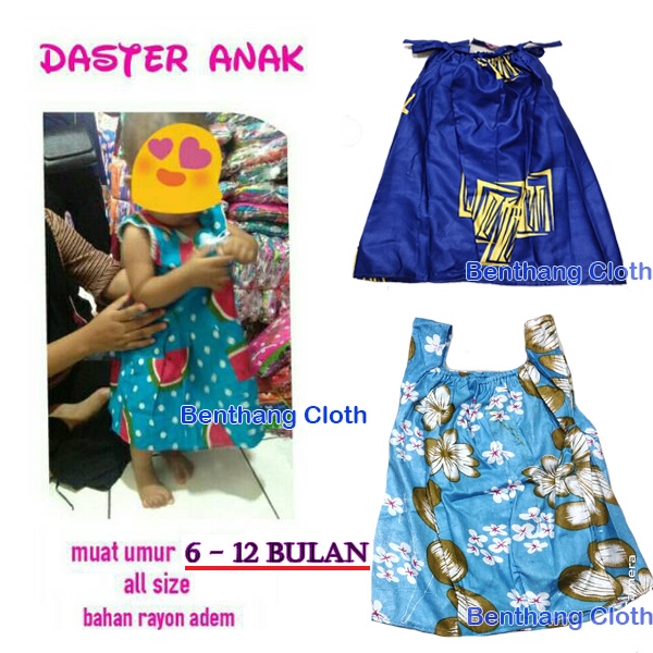 Jual Daster Anak Dress Perca Baju Tidur Anak 0 - 1 Tahun OBRAL MOM ...