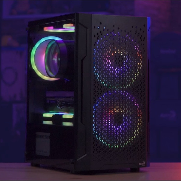 Jual AEROCOOL TRINITY MINI V2 FRGB TEMPERED GLASS PC CASE GAMING CHASSIS Shopee Indonesia