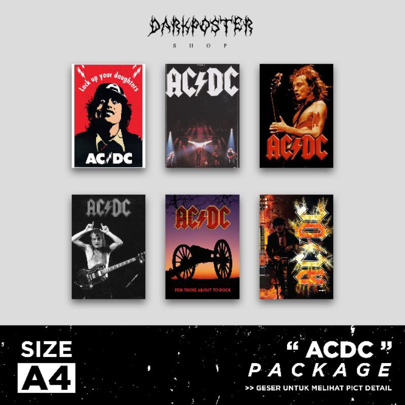 Jual POSTER BAND ACDC SIZE A4 ( 1 PAKET) | Shopee Indonesia