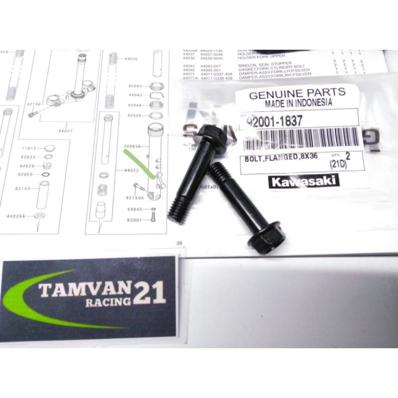 Jual SEPASANG BAUT KALIPER NINJA R SS RR OLD ZX ORIGINAL SET 92001