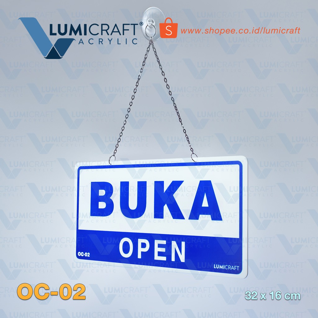 Jual Buka Tutup Open Closed Hanging Sign Board Acrylic Akrilik