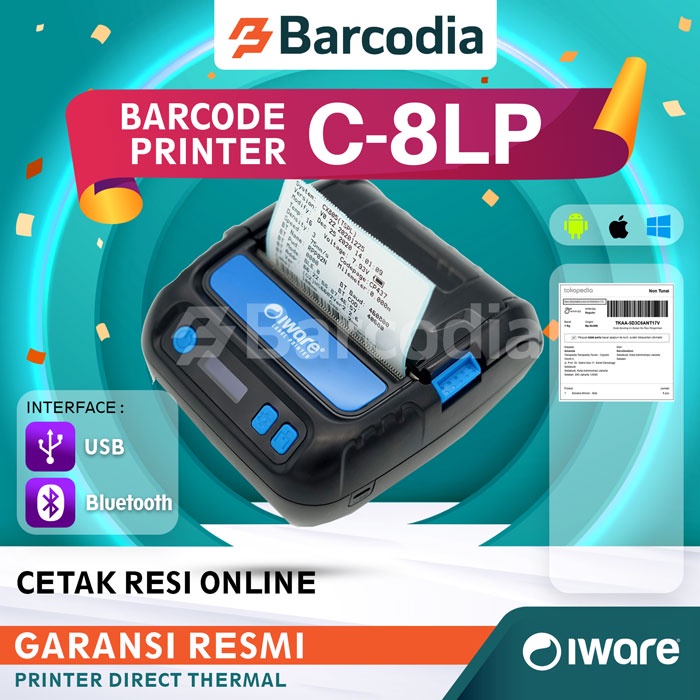 Jual Mobile Printer Bluetooth Thermal Barcode Stiker Label Cx Iware