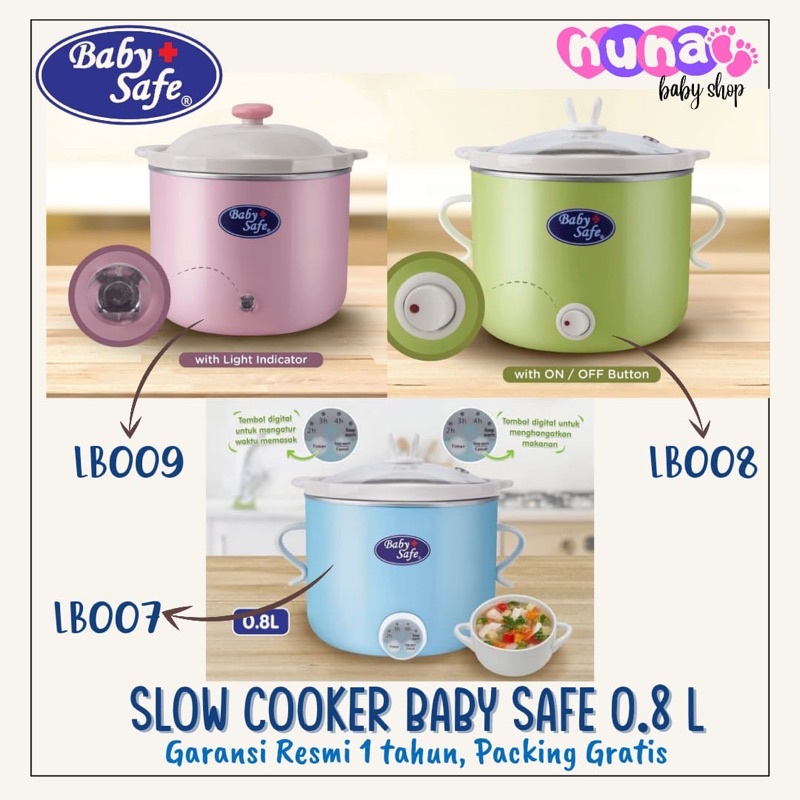 Jual Lb007 Lb008 Lb009 Baby Safe Slow Cooker Bayi 0.8 L / Babysafe alat masak bubur bayi