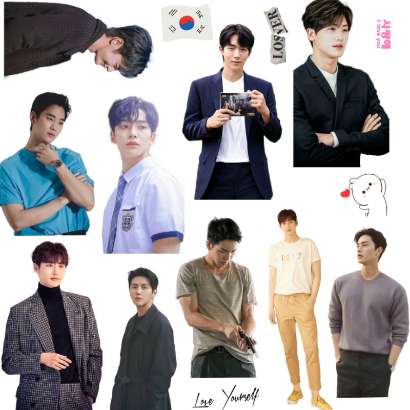 Jual Stiker Sheet /Sticker pack Random Aktor Korea Hot Handsome Cute ...