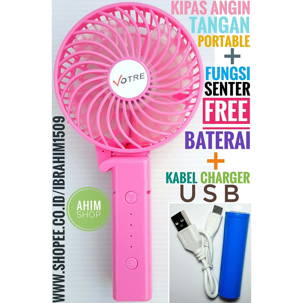 Jual Kipas Angin Tangan Lipat Portable 4 5W USB Fan Mini Stand Fungsi