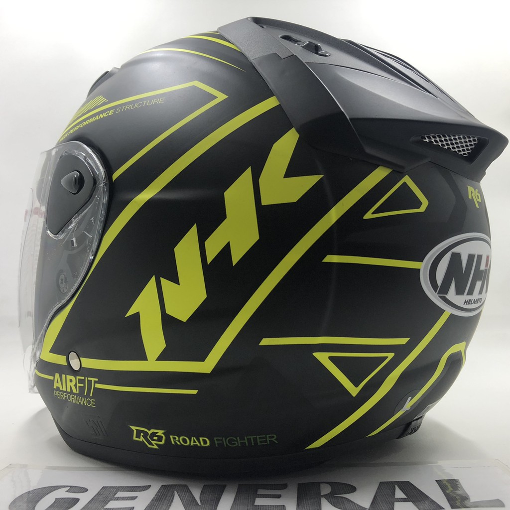 Jual GOYANG HARGA:: Helm NHK R6 Motif Airfit-R / Airfit Black Yellow ...