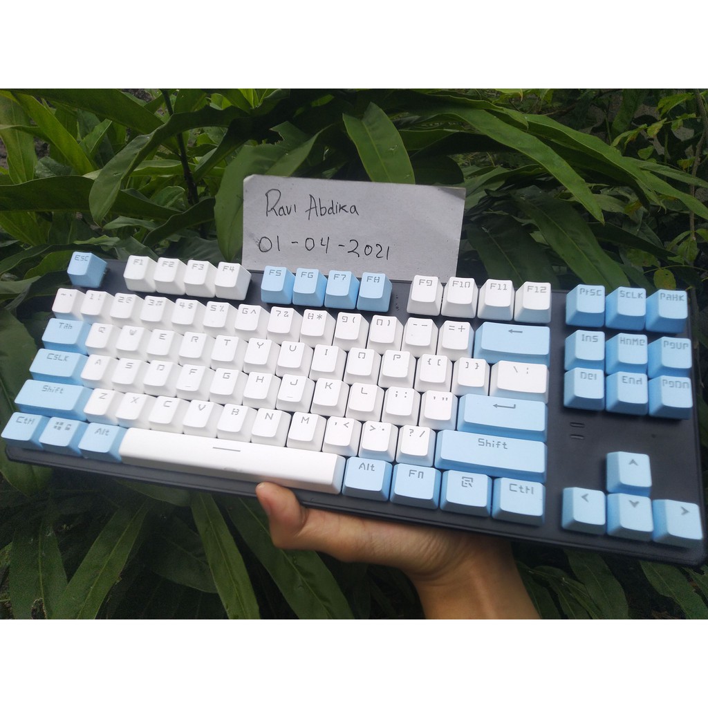 Jual KEYCAPS ABS DOUBLESHOT 108 KEYS (BIRU PUTIH) | Shopee Indonesia