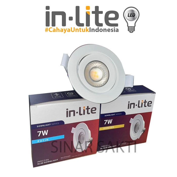 Jual Inlite Lampu Spotlight Slim Led W Indc Lampu Led Downlight Watt Shopee Indonesia