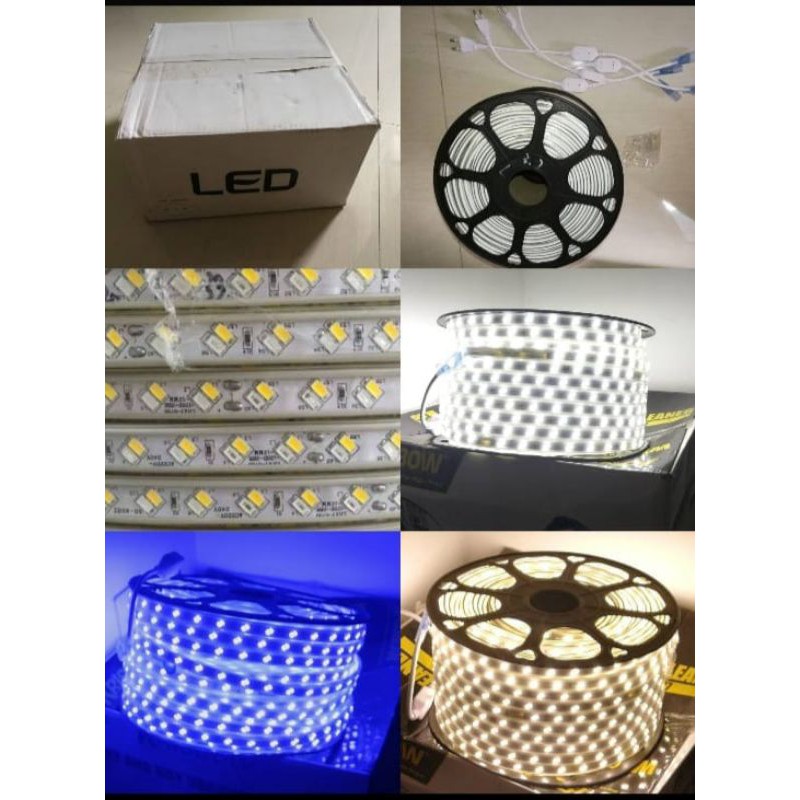 Jual Lampu Led Strip Selang Segi Smd 100 Meter Warna Biru Merah Hijau ...