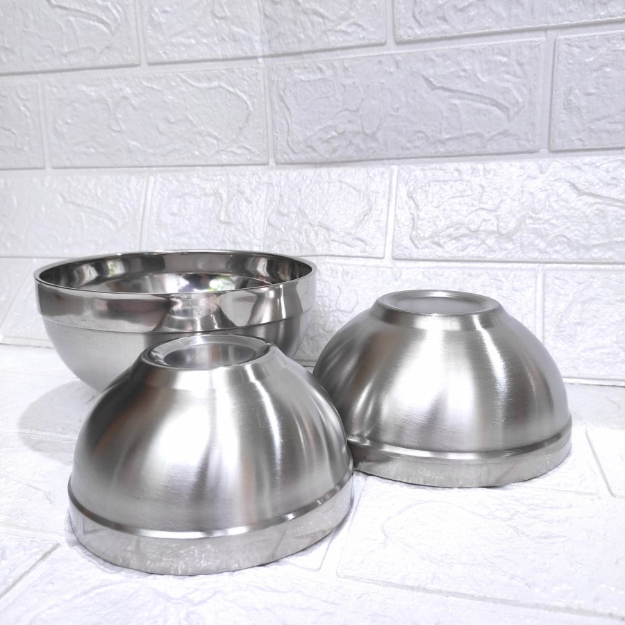 Jual Mangkok Korea Stainless Steel Double Wall Bowl 12 14 16 cm Tahan