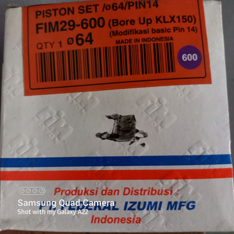 Jual Piston Kit Fim Klx D Tracker Izumi Pin Dome Shopee Indonesia