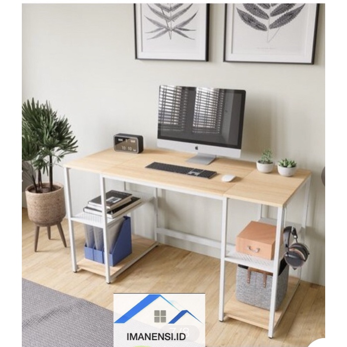 Jual meja kerja dengan 2 rak modern | Shopee Indonesia