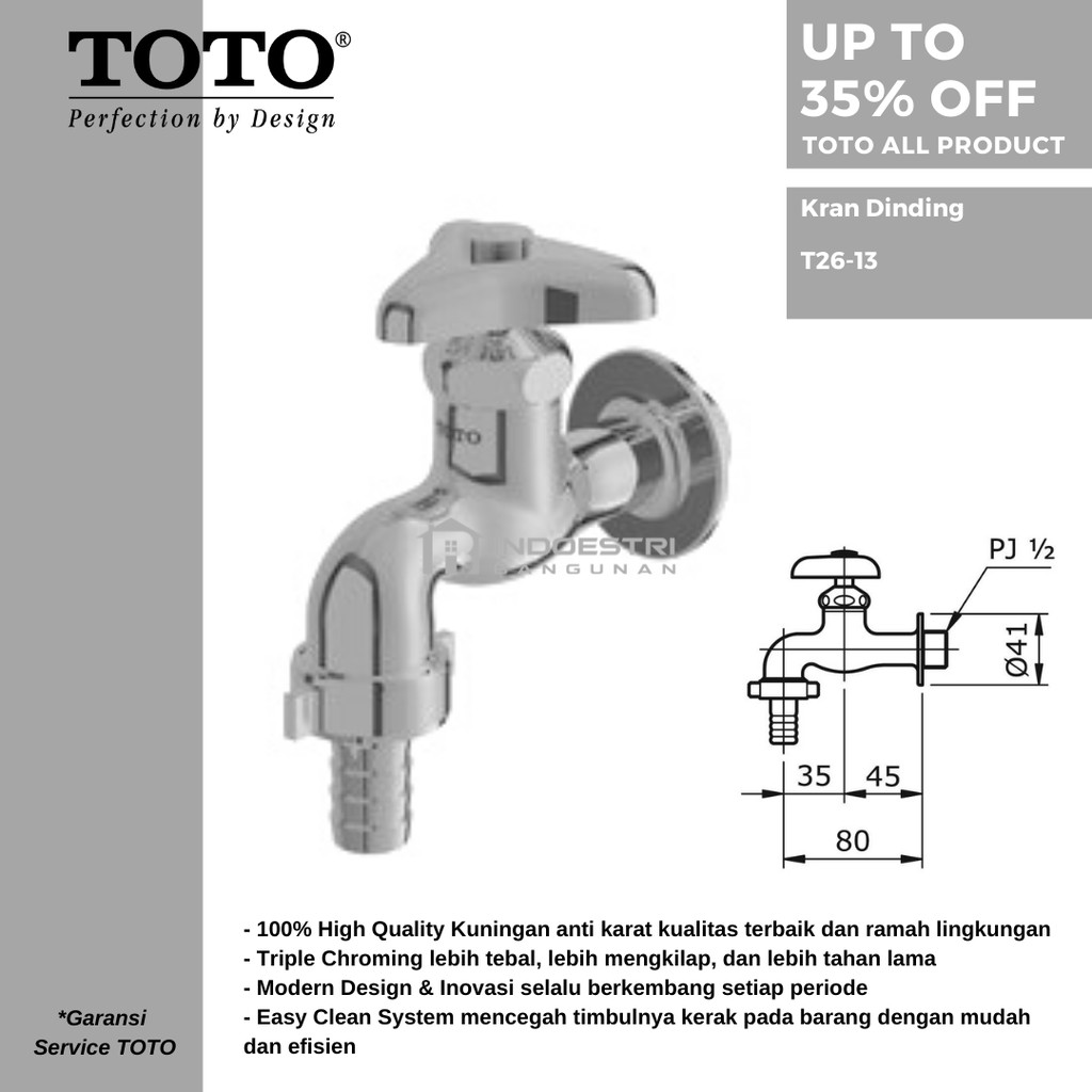 Jual Kran Tembok Toto T26 13 Kran Taman Toto T26 13 Shopee Indonesia 3997