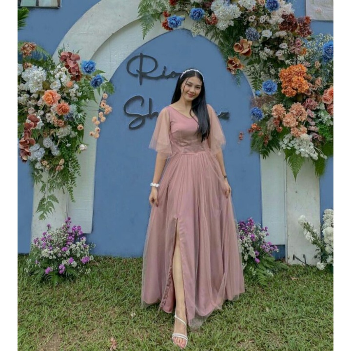 Jual GAUN TILE 01 // GAUN PESTA // GAUN KONDANGAN | Shopee Indonesia