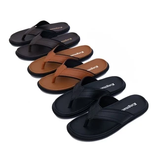 Kingman Sandal Pria Casual Kekinian California Sendal Jepit Hangout Cowok Kulit Kualitas Import - CF100