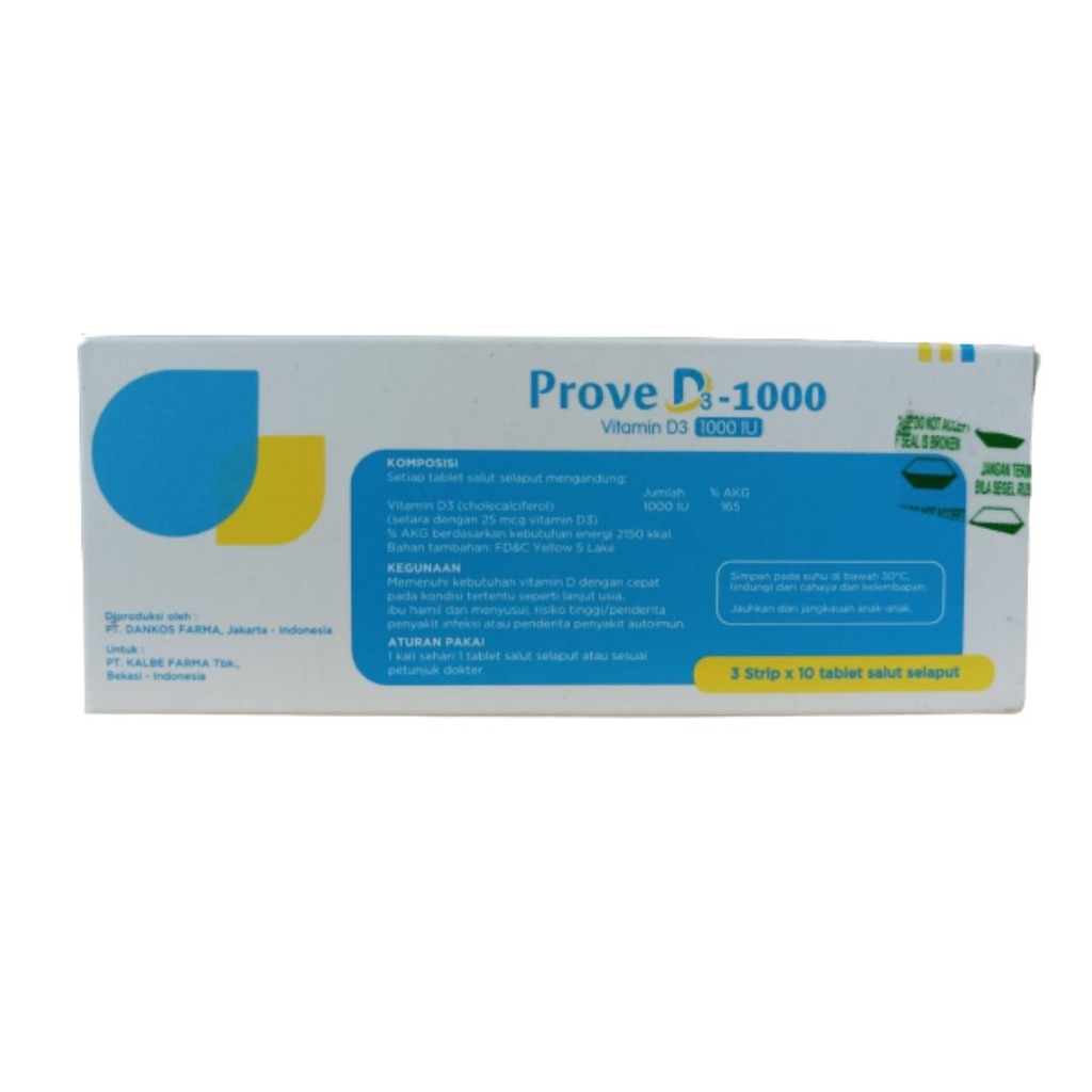 Jual Vitamin D, Prove D3 1000 IU Isi 30 Tablet | Shopee Indonesia