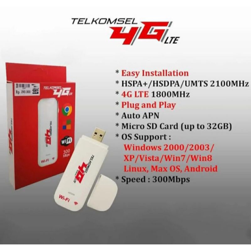 Jual Modem Wifi 4g Lte 300 Mbps Usb Gsm Mifi Dongle Unlock All Operator Shopee Indonesia