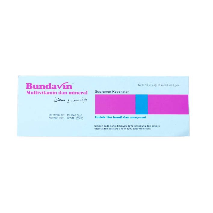 Jual Bundavin Multivitamin Ibu Hamil Menyusui 1 Strip 10 Tablet ...