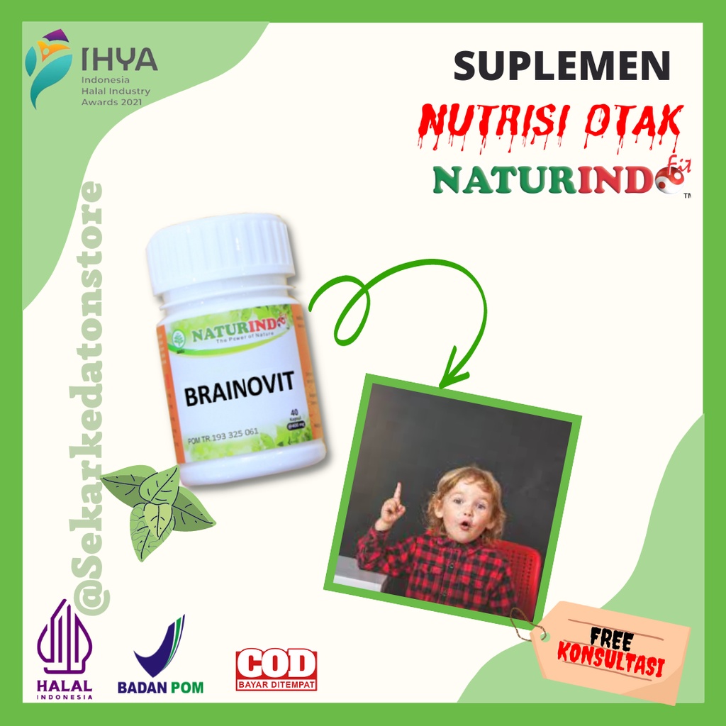 Jual Naturindo Herbal Brainovit Nutrisi Kecerdasan Otak Vitamin Otak