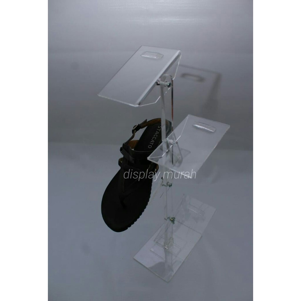 Jual Display Sepatu 4 susun akrilik sudah plus bubble wrap 1M Stand ...