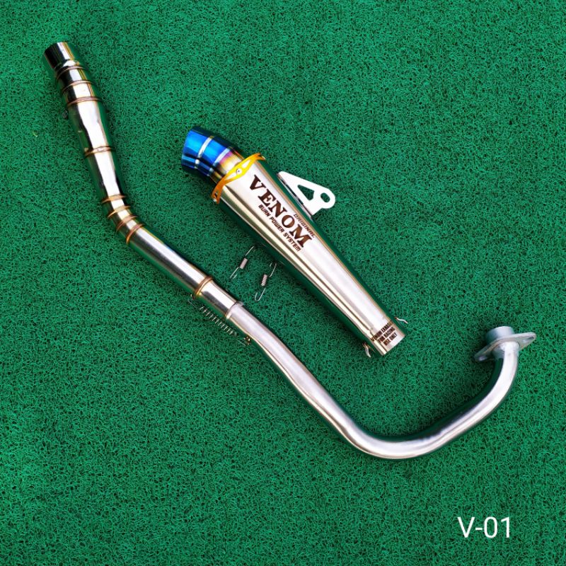 Jual Venom exhaust 1set Canister and big elbow road race drag conical ...