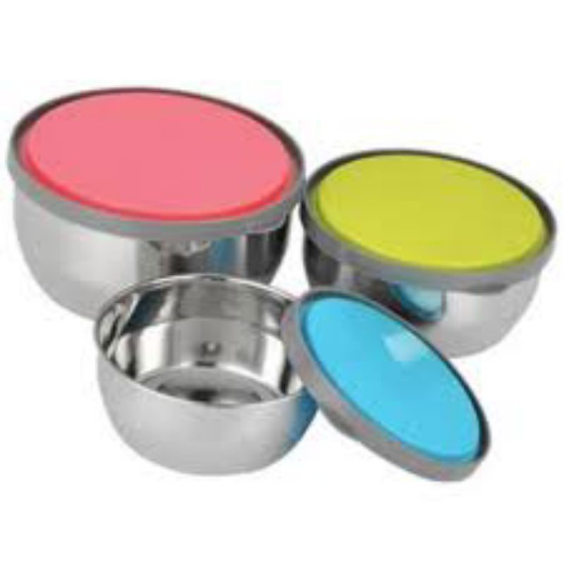Jual 3pcs fresh box food countainer mixing bowl stainless | Shopee ...