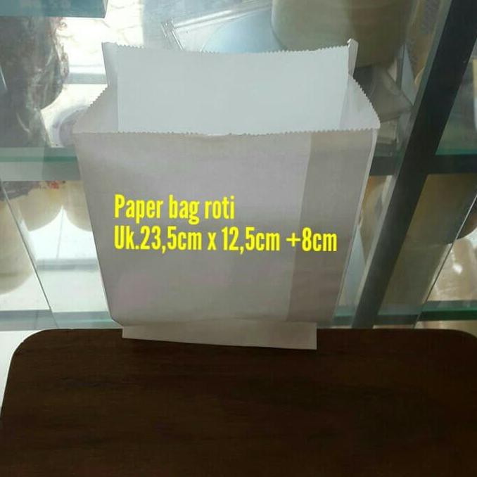 Jual Paper bag/kantong kertas putih untuk roti, fried chicken, snack ...