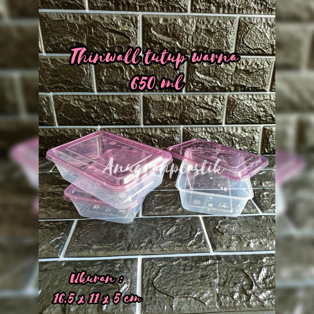 Jual Thinwall 650 Ml Rect Merk Envi Tutup Warna Transparan Per 10 Pcs