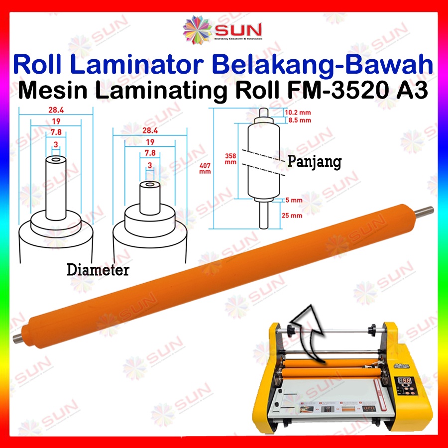 Jual Spare Part Laminator Roll FM3510 FM3520 Roller Film Laminasi