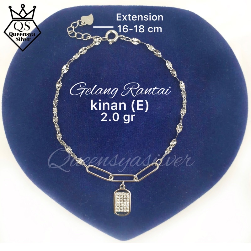 Jual Gelang Tangan Perak Silver Korea Asli 925 Lapis Emas Putih