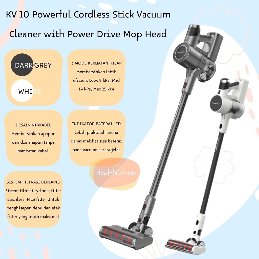 Jual Kurumi KV 10 Powerful Cordless Stick Vacuum Cleaner with Power