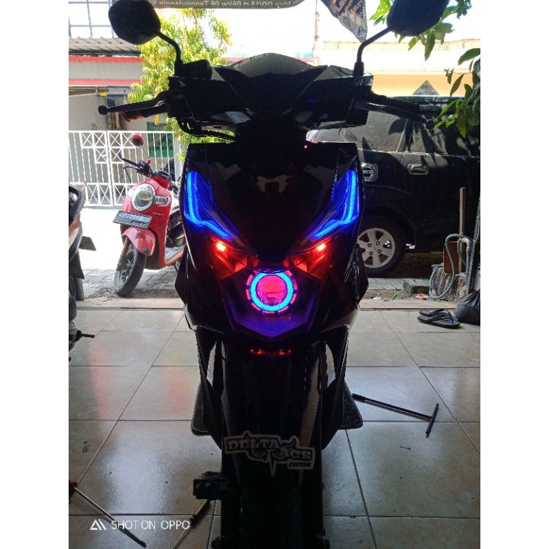 Jual Projie & Lampu Alis Beat Esp / Beat Street Komplit l Custom Headlamp Reflektor Honda Beat