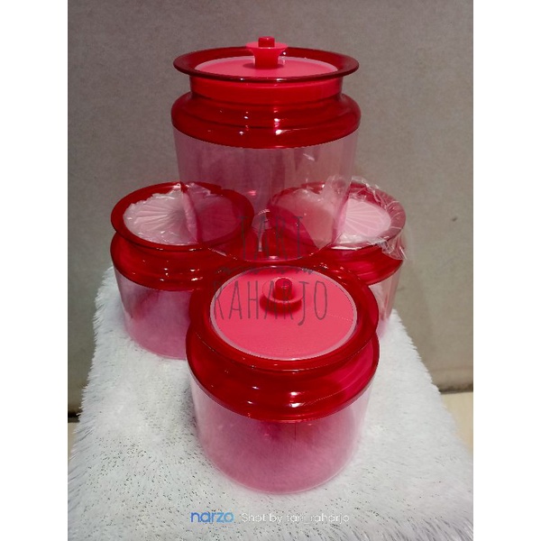 Jual Tupperware counterpart 900 ml toples bening kristal toples lebaran ...