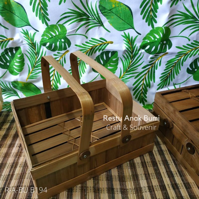 Jual (B194) Keranjang Bambu 30x25cm|Tempat Hampers|Baju Kotor|Wadah ...