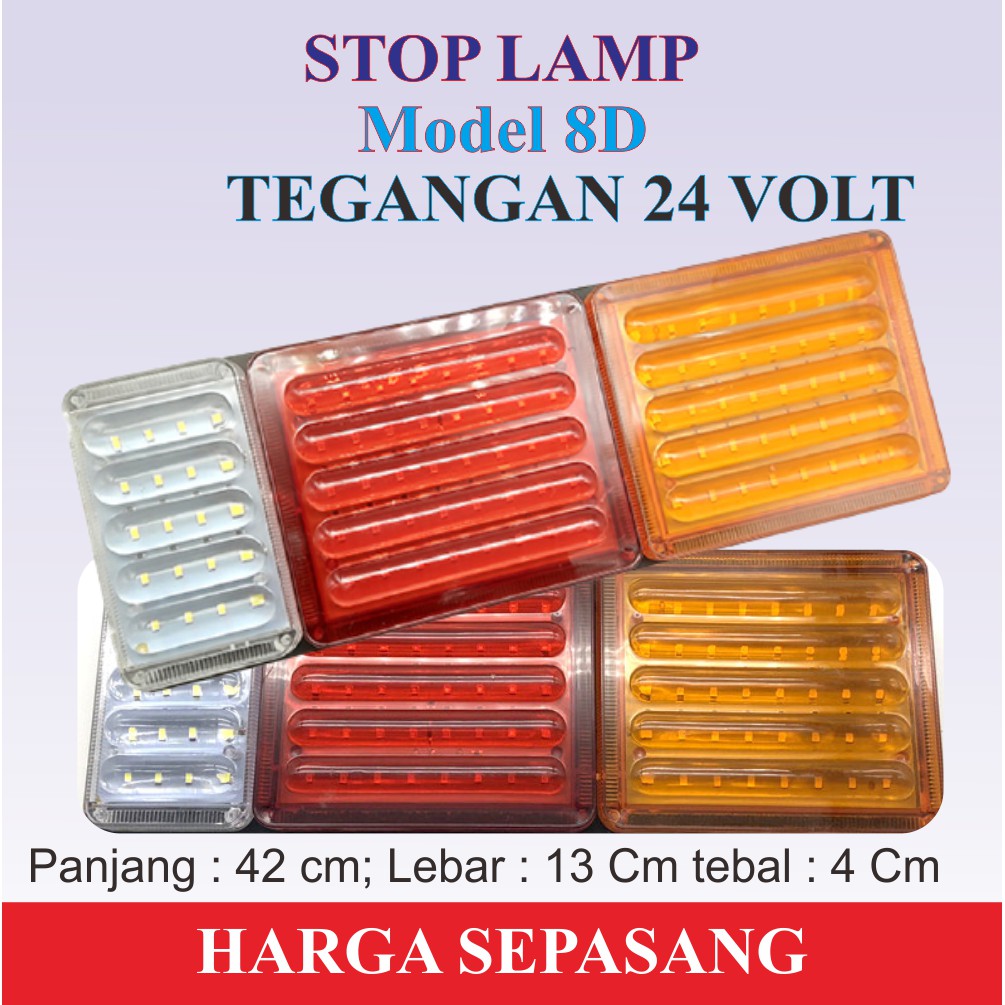 Jual Lampu Variasi Stoplamp Rem Belakang Led Mobil Truk Fuso Canter Model Running Sein D