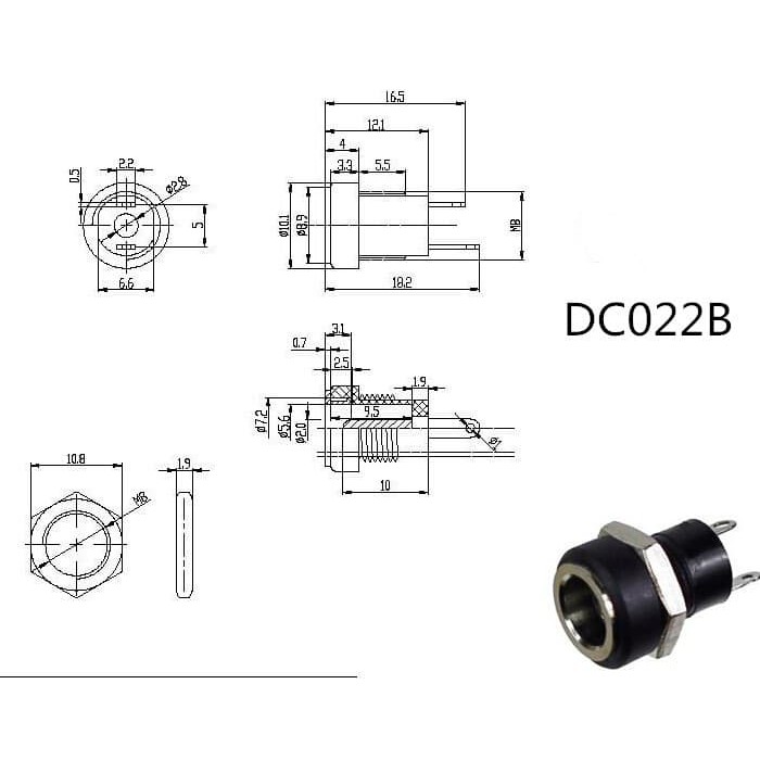 Jual Soket Dc Female Power Socket X Mm Pcb Plug In Jack Dc B Dc