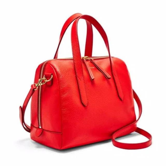 Jual Fossil Sydney Satchel Real Red Tas Wanita Shopee Indonesia