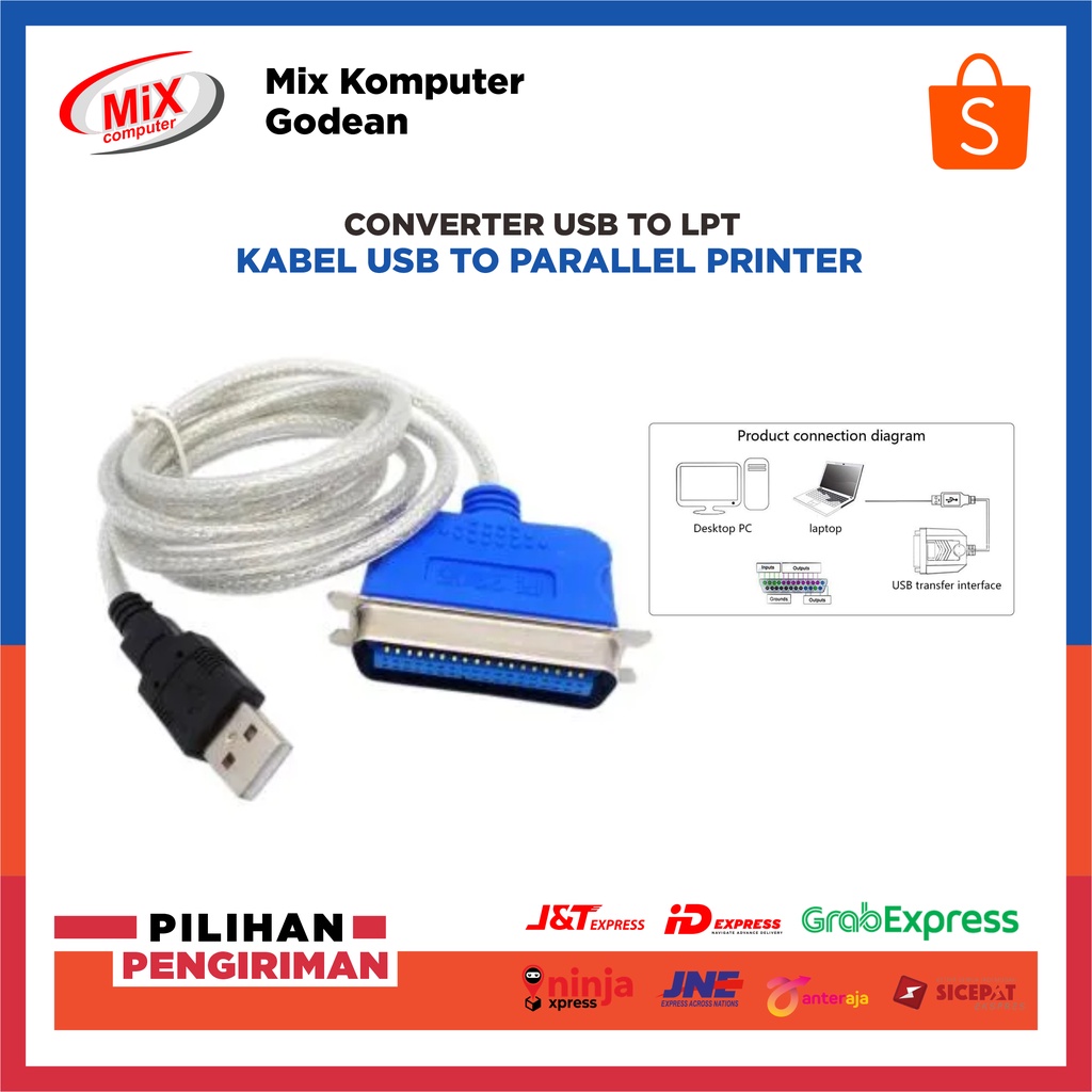 Jual KABEL USB TO PARALEL PRINTER / USB TO LPT | Shopee Indonesia